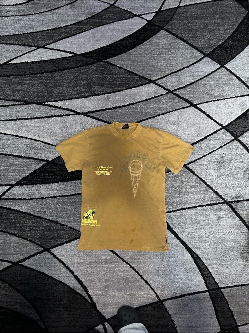 Icecream Men's Mustard Yellow Graphic Short Sleeve Tee